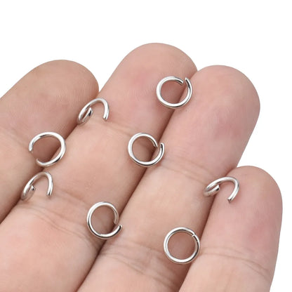 200pcs/Lot 3/4/5/6/7/8/10mm stainless steel DIY Jewelry Findings Open Single Loops Jump Rings & Split Ring for jewelry making