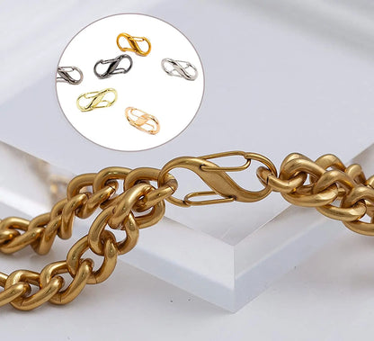 5/10Pcs Adjustable Metal Buckle S Type Chain Double Buckle Chain Link Clip For Lobster Clasp Bag Chain Length Keeper Accessories