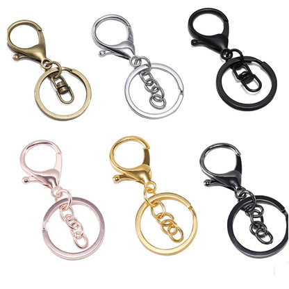 5/10pcs/lot lobster clasp With key ring Zinc alloy key hook chain key ring pendant bag metal jewelry accessories