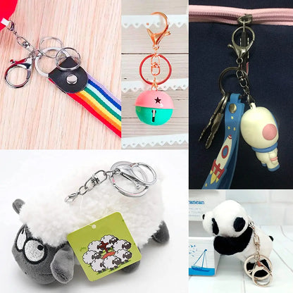 5/10pcs/lot lobster clasp With key ring Zinc alloy key hook chain key ring pendant bag metal jewelry accessories