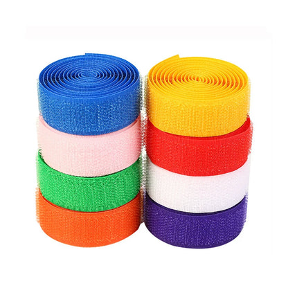 2M/Pairs 20mm Colorful Sew On Hook and Loop Tape Nylon Non-Adhesive Fastener Tape Straps For DIY Craft Sewing Accessories