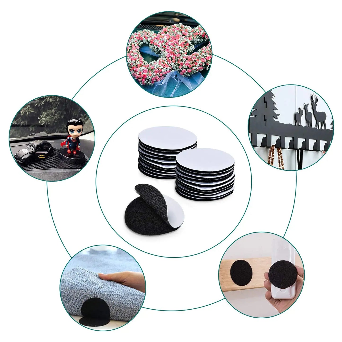 5/10Pairs Self Adhesive Fastener Dots Hook Loop Strong Tape With Stickers Adhesive Tape For Home Bed Sheet Sofa Mat 50/60mm