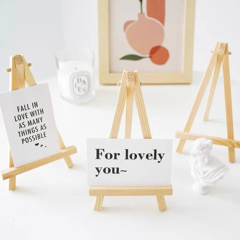 Natural Wood Tripod Easel Mini Easel Frame Desktop Painting Shelf Card Stand Display Holder Table Name Card Stand Craft Holder