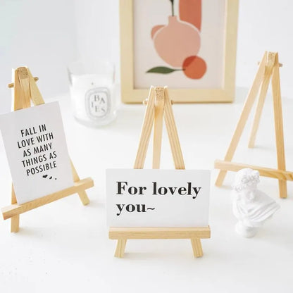 Natural Wood Tripod Easel Mini Easel Frame Desktop Painting Shelf Card Stand Display Holder Table Name Card Stand Craft Holder