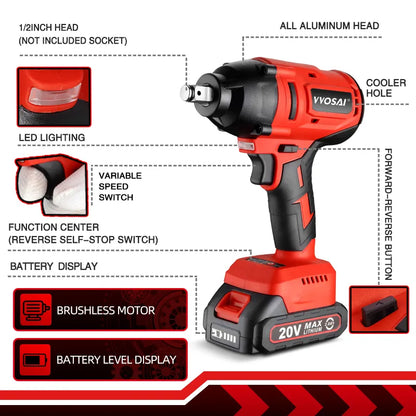 VVOSAI Electric Impact Wrench Rechargeable