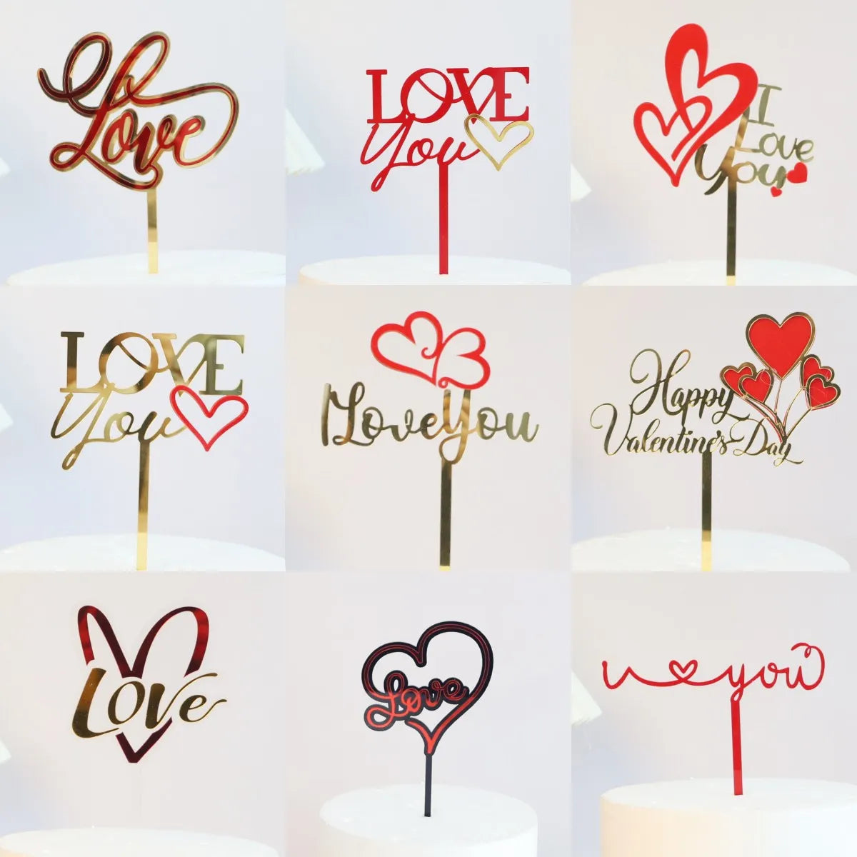 Big Red Love Wedding & Engagement Party Cake Toppers Acrylic Love Valentine's Day Cake Topper for Wedding Party Cake Decorations