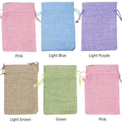 10/5Pcs Natural Linen Burlap Bag Jute Gift Bag Drawstring Gift Bags Multi Size Gift Packaging Wedding Party Favor Candy Bags