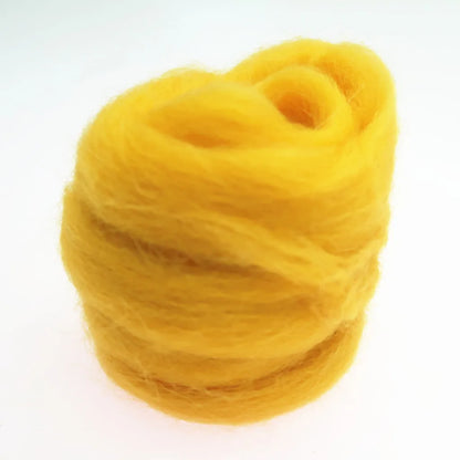 10g*8 /50g*1 Yellow Series Felting Wool Roving Wool Fibre For Needle Felting Weaving Wool Fiber For DIY Needle Felting