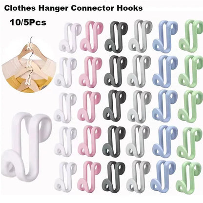 5/10Pcs Mini Clothes Hanger Connector Hooks Cascading Closet Hanger Hooks Space Saving Wardrobe Coat Organizer Rack Holder