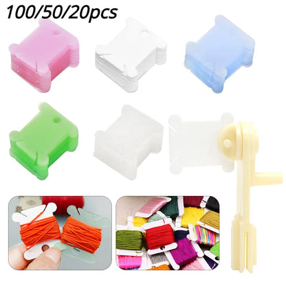 100/50pc Embroidery Thread Holder Floss Craft Bobbin Cross Stitch Storage Thread Board Card Thread Organizer Sewing Accessories