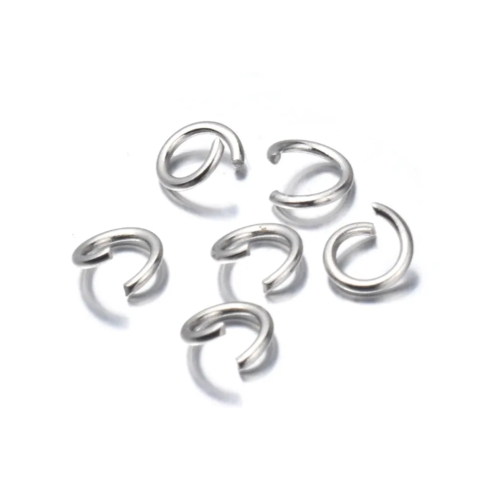 200pcs/Lot 3/4/5/6/7/8/10mm stainless steel DIY Jewelry Findings Open Single Loops Jump Rings & Split Ring for jewelry making