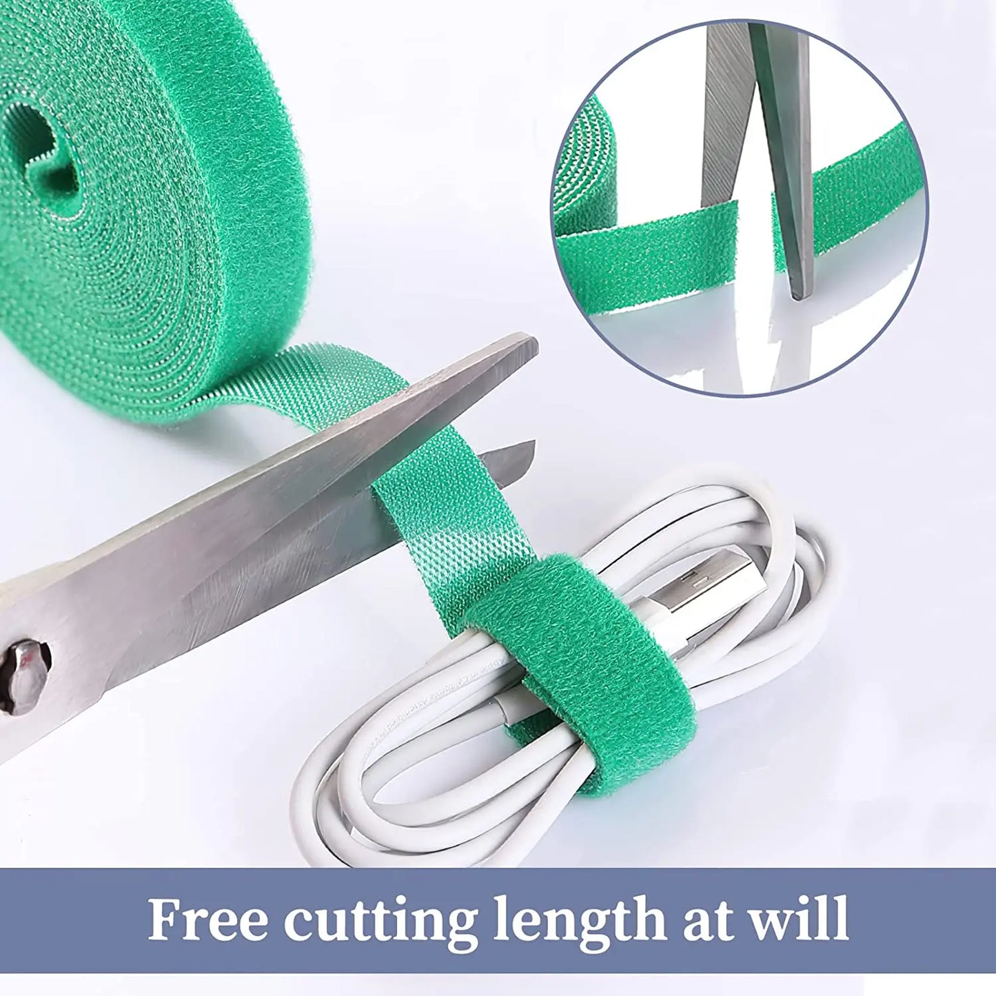 5M/Roll 10/15/20mm Reusable Fastening Tape Cable Ties Double Side Hook and Loop Straps For Wires Cords Manage Wire Organizer