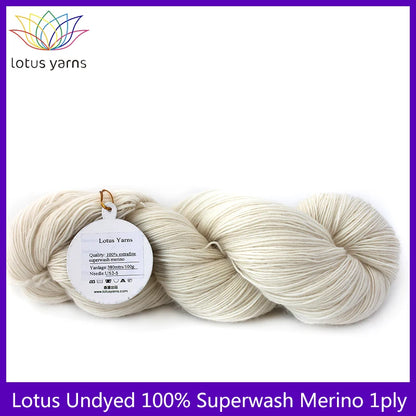 Undyed Sport Weight Yarn 100% Superwash Merino 1ply Ecru Fiber Knitting Dyeing