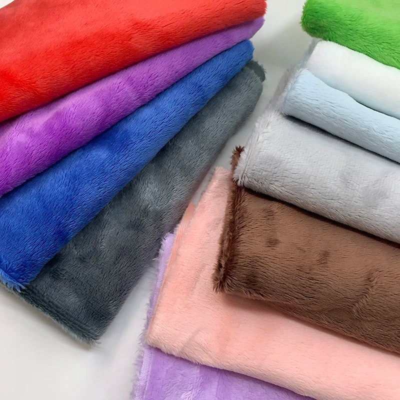 2023  New 150 Colors  5mm Pile Minky Plush Fabric For DIY Sewing Patchwork 45x50cm 100% Polyester Telas Velvet Toys Plush Fabric