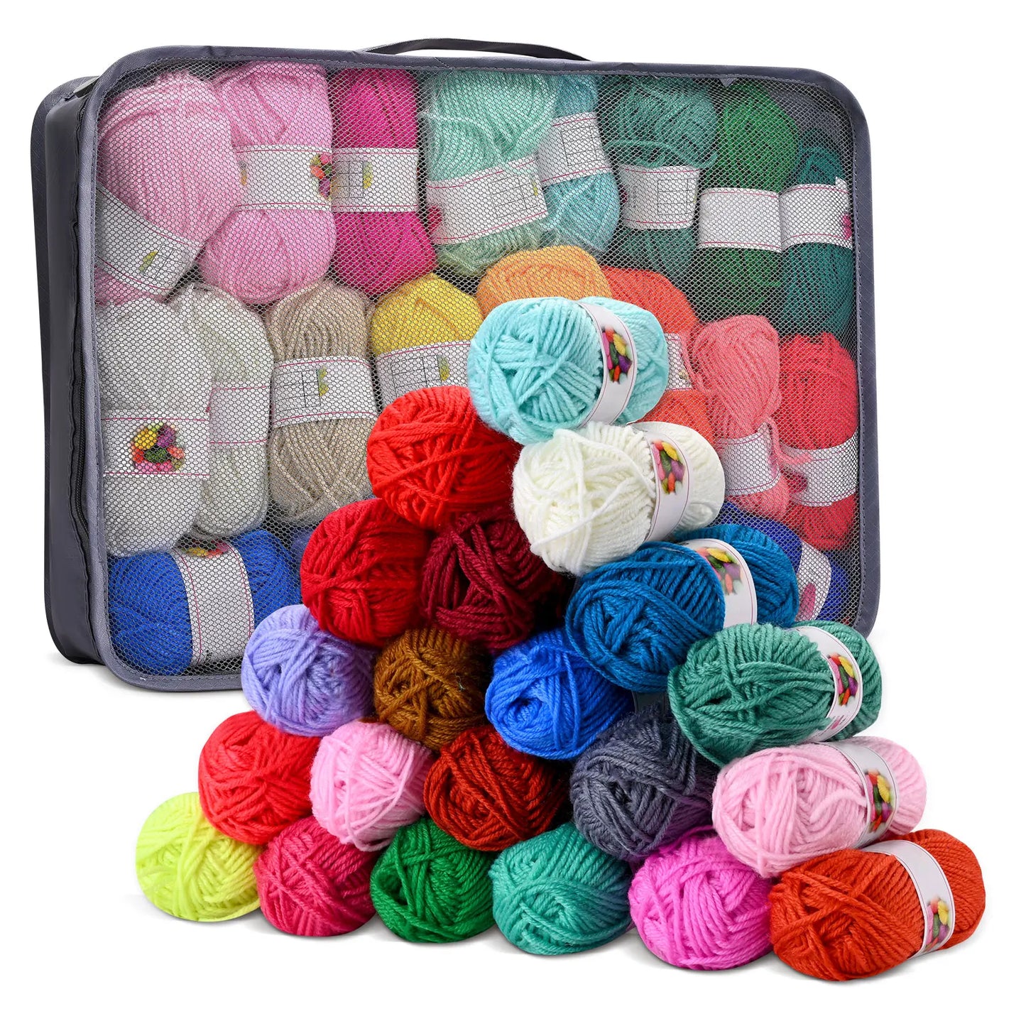 Tufting Gun Yarn Set for Rug Making, Crochet Yarn, Polyester and Cotton Yarn, 42 Set, Tufting Carpet Making