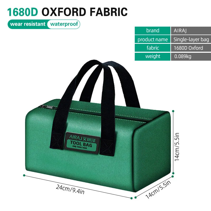 AIRAJ Tool Bag Large Capacity Thickened Wear-Resistant Oxford Cloth Multifunctional Portable Electrician Storage Bag