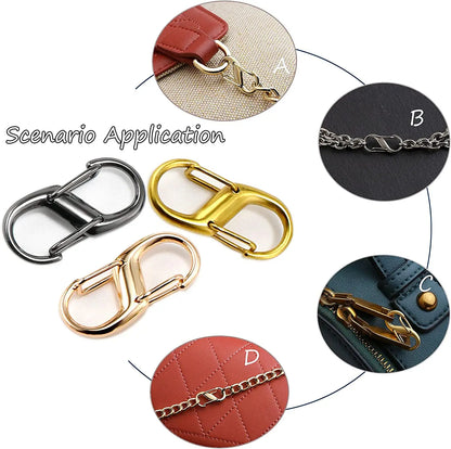 5/10Pcs Adjustable Metal Buckle S Type Chain Double Buckle Chain Link Clip For Lobster Clasp Bag Chain Length Keeper Accessories