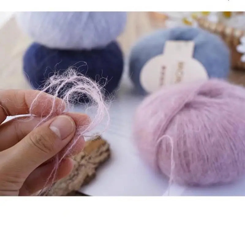 25g Mohair Yarn Extra Soft Warm Baby Wool Crochet Yarn for Hand Knitting Sweater Shawl Scarf DIY Material Supplies