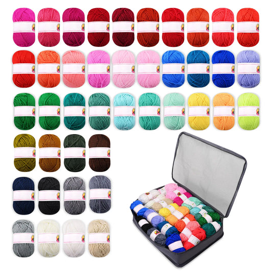 Tufting Gun Yarn Set for Rug Making, Crochet Yarn, Polyester and Cotton Yarn, 42 Set, Tufting Carpet Making