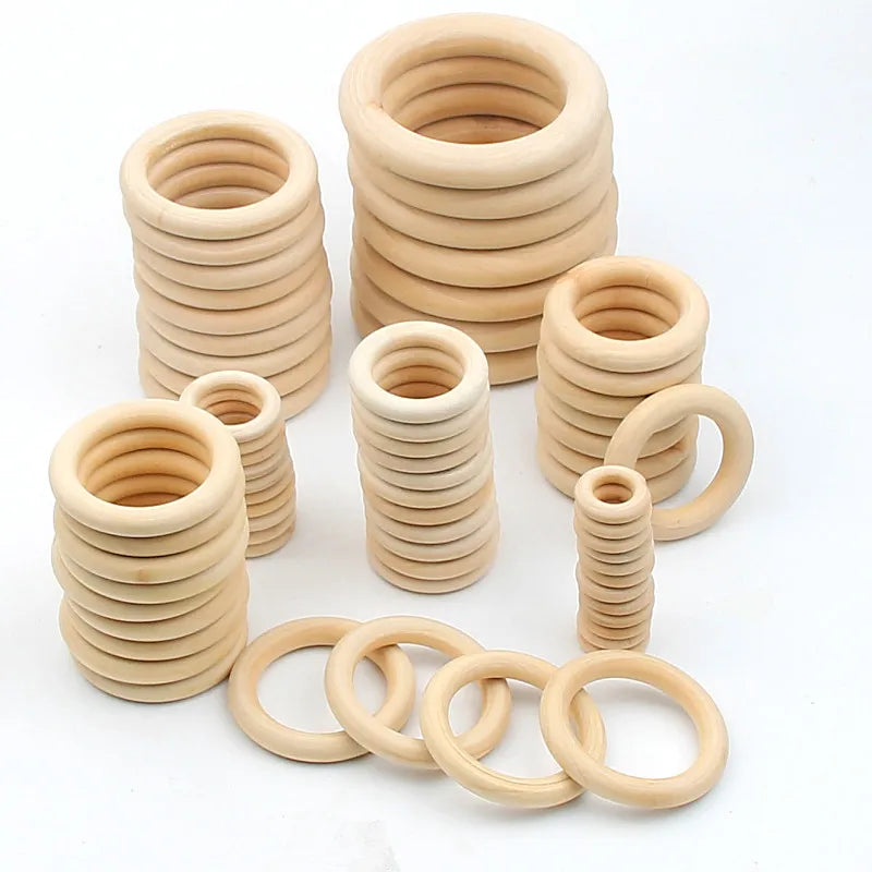 Unfinished Solid Natural Wooden Ring/Hoop