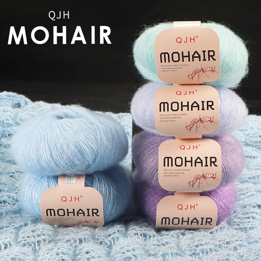 6pcs Soft Mohair Yarn Knitting Angora Yarn for DIY Knitting,Fluffy Lace Yarn For Crocheting,Knitting Sweater,Scarf,Shawl,25g/pcs