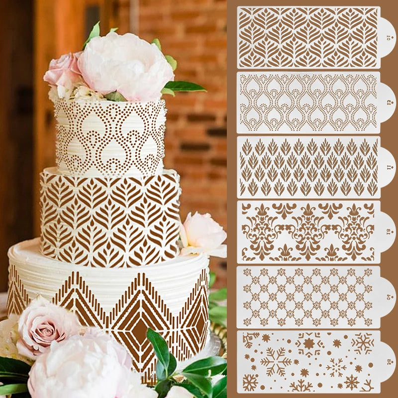 Fondant Cake Mesh Stamps Stencils Embossing for Decorating Tool Plastic Spray Mold Wedding Cookies Chocolate Drawing Painting