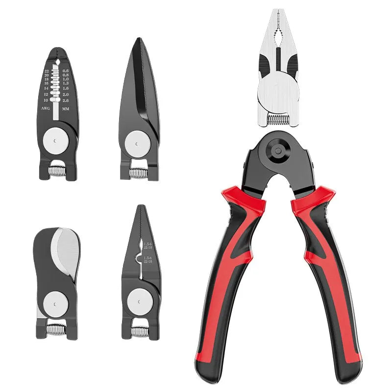 Multifunctional Replaceable Electrician Pliers Wire Stripping Pliers Wire Cutting Needle Nosed Pliers Special Tools Electricians