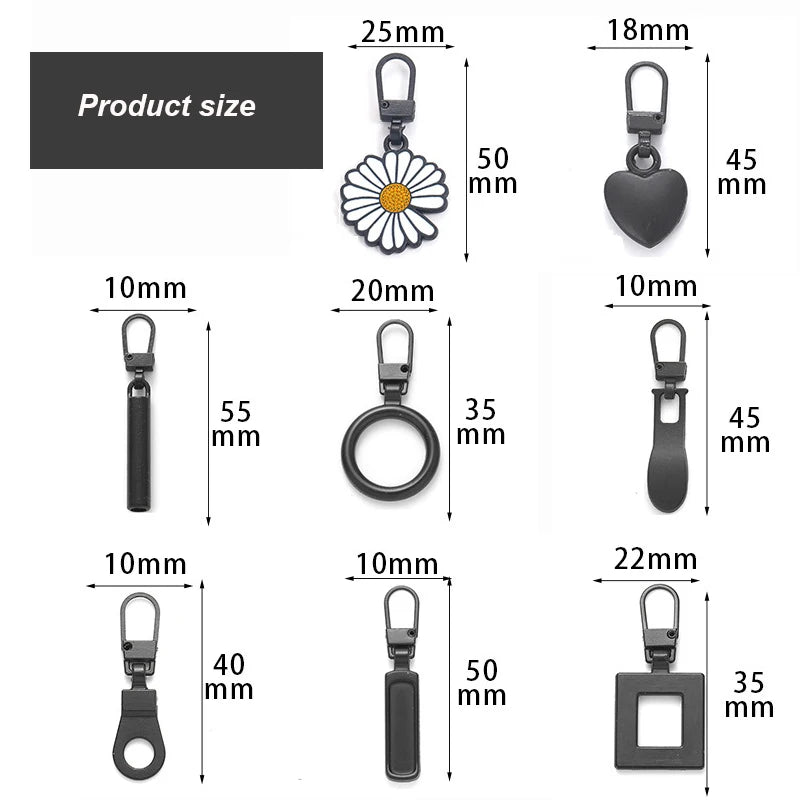 4/8Pcs Universal Zipper Head Slider Puller Instant Zipper Repair Kit Replacement For DIY Broken Buckle Suitcase Clothing Sewing