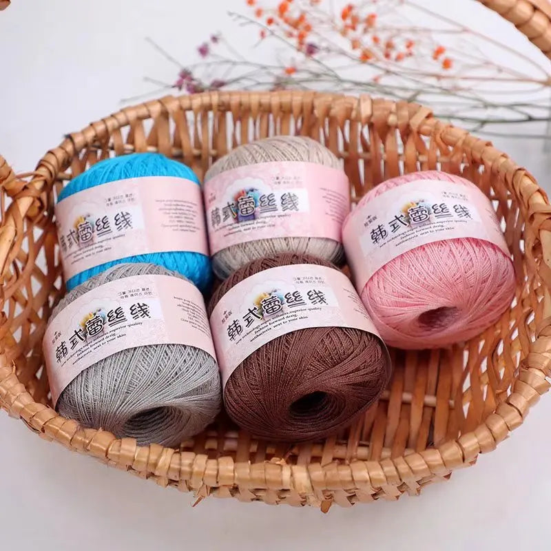 50g/PC Lace Cotton Yarn Silk Hand Knitting Crochet Thin Lace Yarn For Diy Hat Doll Shawl Thread