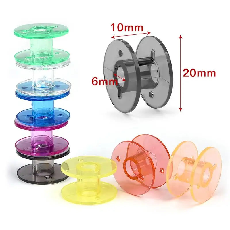 10/50Pcs Transparent multi color Sewing Machine Spools Home Plastic Empty Spool Bobbins Sewing Tool Accessories Universal Bobbin