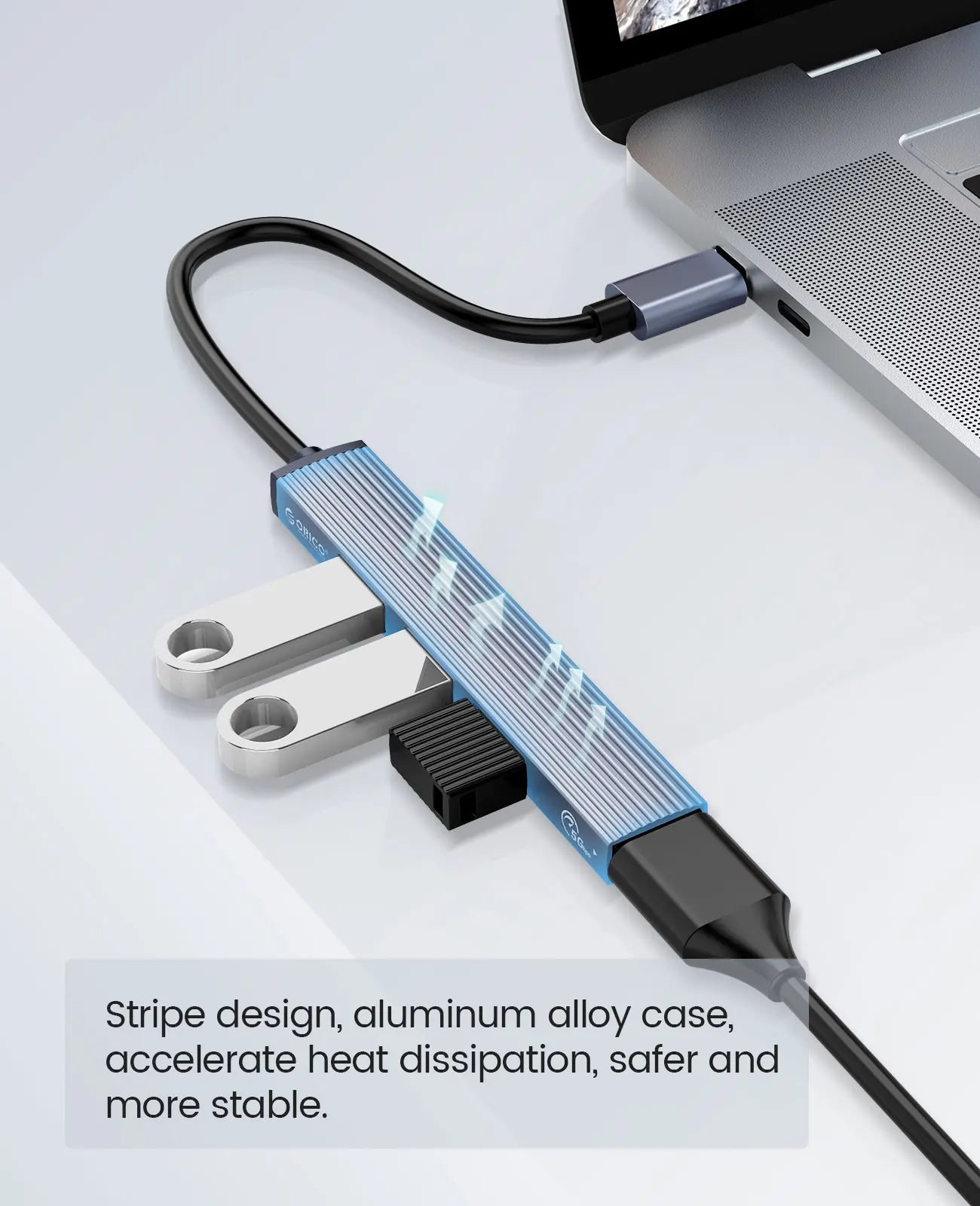 ORICO USB HUB 4 Port USB 3.0 Splitter With Micro USB Power Port Multiple High Speed OTG Adapter for Computer Laptop Accessories