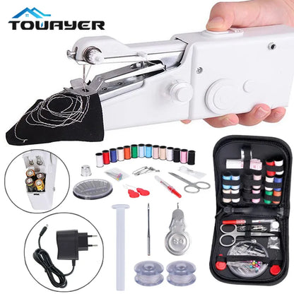 Portable Handheld Sewing Machine Cordless Electric Sewing Machine Set Home Sewing Quick Repair DIY Clothes Sewing Machine