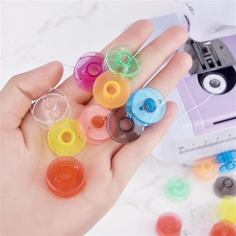 10/50Pcs Transparent multi color Sewing Machine Spools Home Plastic Empty Spool Bobbins Sewing Tool Accessories Universal Bobbin