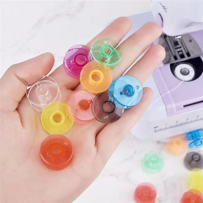 10/50Pcs Transparent multi color Sewing Machine Spools Home Plastic Empty Spool Bobbins Sewing Tool Accessories Universal Bobbin