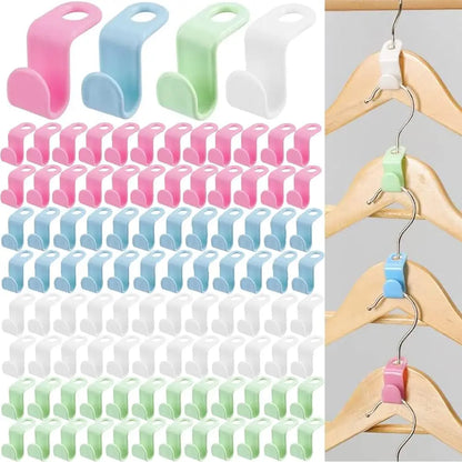 10/5Pcs Clothes Hangers Space Saving Closet Connector Hooks Cascading Plastic Wardrobe Clothes Coat Organizer Rack Holder