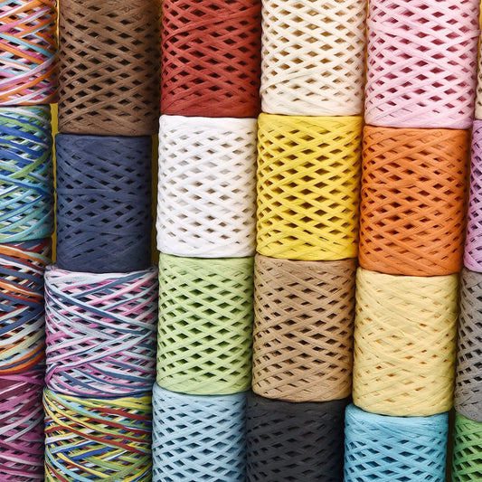 100M/Roll Natural Raffia Yarn For Hand-Knitted Summer Hat Bag Crochet Knitting Friendly Paper Yarn Party Gift Wrapping Rope Belt