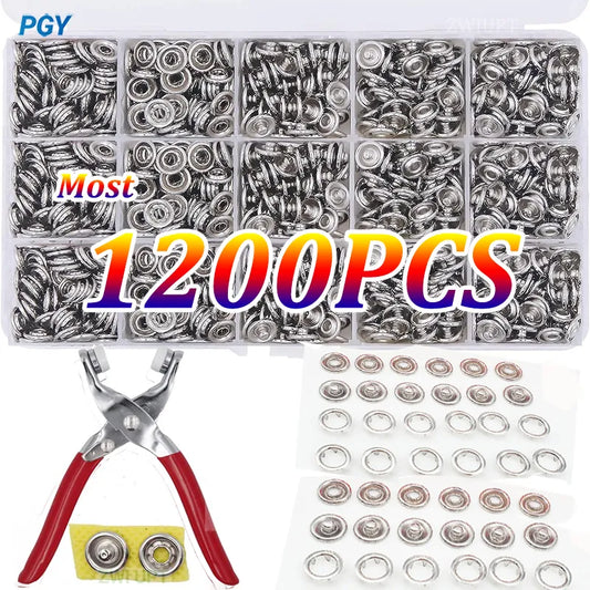 400-1200PCS Plier Tool Metal Snap Fastener Kit