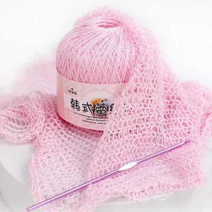 50g/PC Lace Cotton Yarn Silk Hand Knitting Crochet Thin Lace Yarn For Diy Hat Doll Shawl Thread