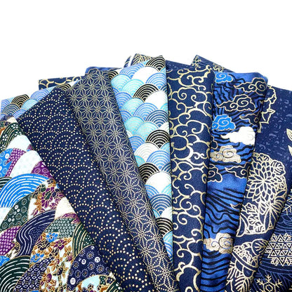 50cm*145cm Navy Cotton Fabric By Half Yard Japanese Sewing Fabric For DIY Kimono Handicraft Materials For Children