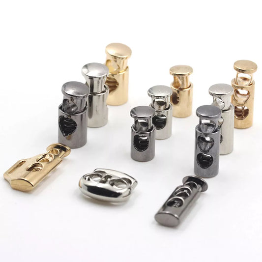 6PCS/bag Metal Stopper Spring Toggle Spring Clasp Stopper Ball Cord Lock Ends Stop Round Toggle Clip Stopper Clothing Accessory