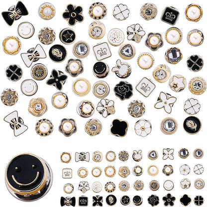 10Pcs/Lot Pearl Rhinestones Brooch Buttons Prevent Accidental Exposure Buttons Pins for DIY Clothing Decoration Accessories