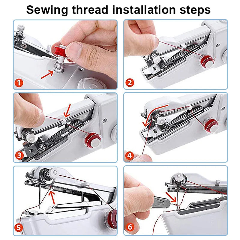 Portable Handheld Sewing Machine Cordless Electric Sewing Machine Set Home Sewing Quick Repair DIY Clothes Sewing Machine