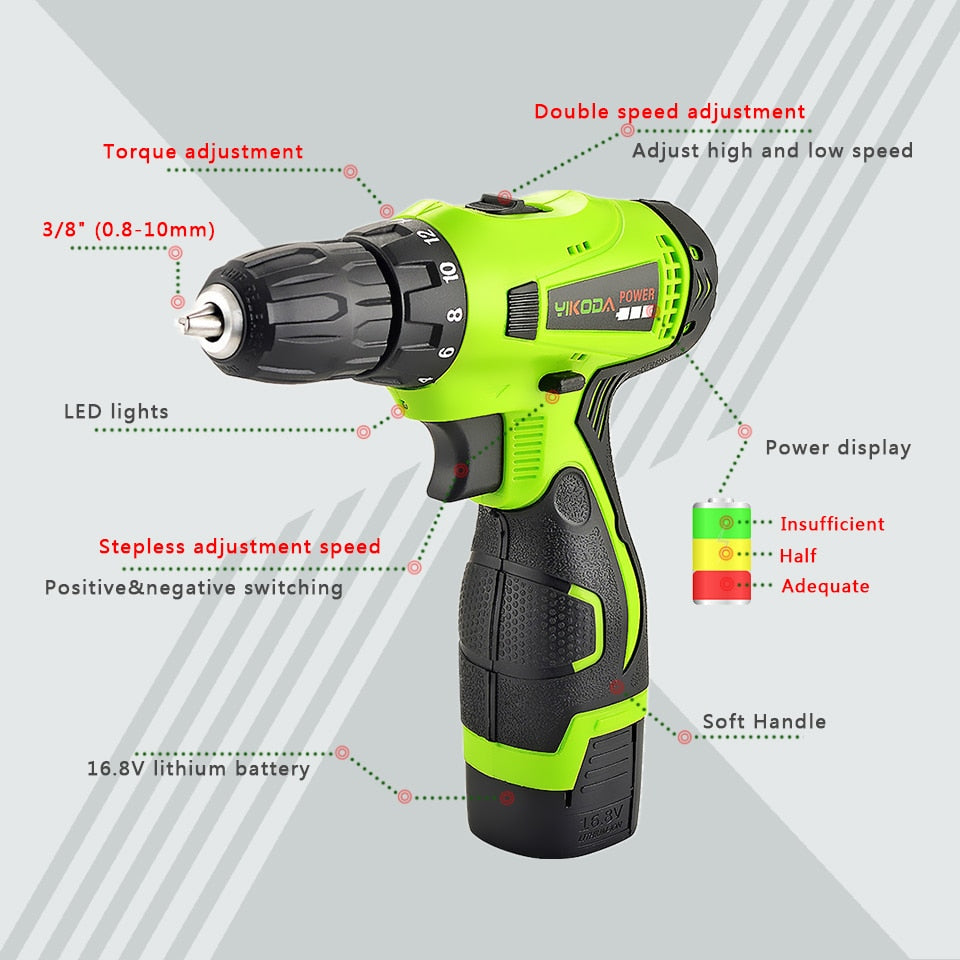 YIKODA Electric Screwdriver Cordless Drill