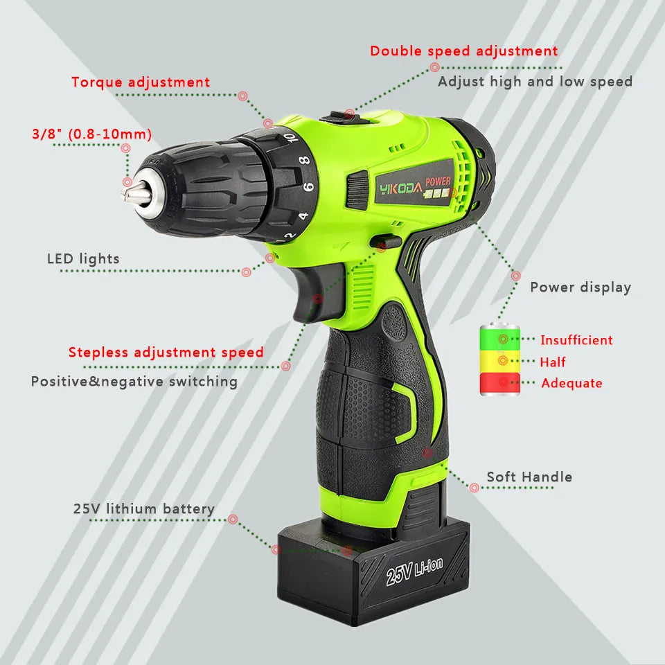 YIKODA Electric Screwdriver Cordless Drill