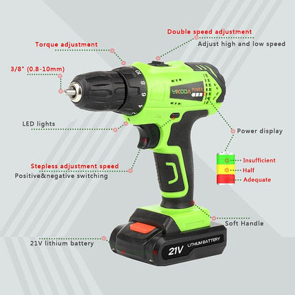 YIKODA Electric Screwdriver Cordless Drill