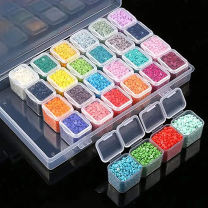 56/28 Diamond Embroidery Box Diamond Painting Cross Stitch Tools Accessory Boxes Case Useful Storage Dismountable