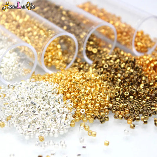 2000pcs 11/0 1.3*1.6mm Generic Metallic Color Glass Beads