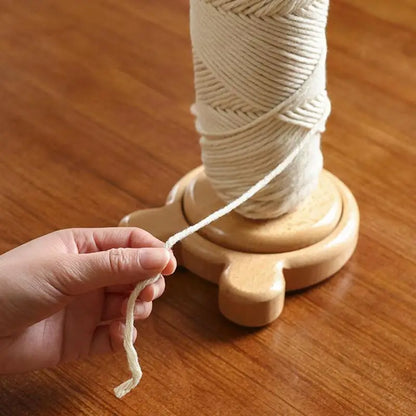 Yarn Holder Wooden Spinning Knitting Tools Beginner Crochet Accessories Stand Sewing Thread Spool Wool Ball Winder Rotation