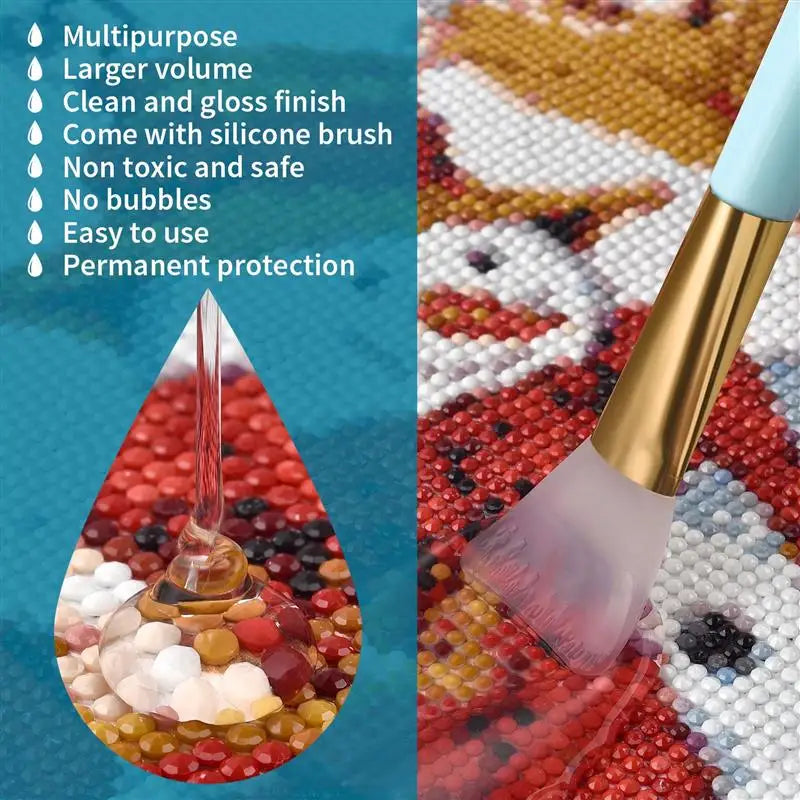 120/60ml Diamond Painting Glue Sealer 5D Diamond Art Permanent Hold & Shine Effect Sealer Diamond Painting Puzzles With Brush