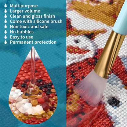 120/60ml Diamond Painting Glue Sealer 5D Diamond Art Permanent Hold & Shine Effect Sealer Diamond Painting Puzzles With Brush